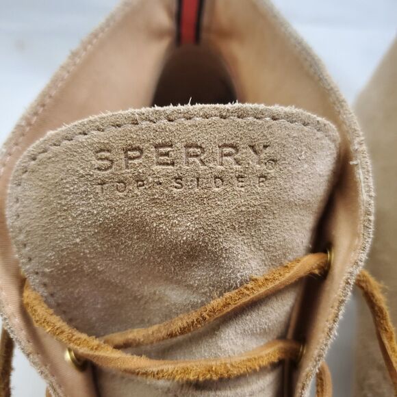 Sperry Top Sider Women's Shoes 9 Beige Harlow Wedge Lace Up Bootie Suede - Picture 9 of 10